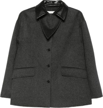 Nanushka Giacca con colletto a contrasto - Grigio