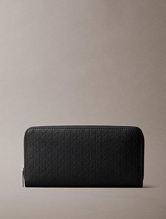 Calvin Klein Cartera De Piel Grande Con Cremallera En El Contorno Y Rfid