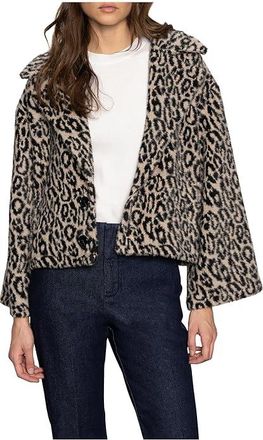 Sanctuary Colette Fur Jacket Womens Coat Leo : SM (US 4-6), Nylon/Polyester