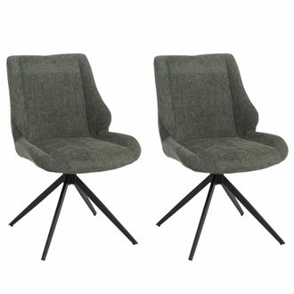 Hhg [nunca Usado] Juego De 2 Sillas De Comedor Hhg-026, Sillas De Cocina, Giratorias Con Funci&oacute;n Auto-return, Tejido De Chenilla (320 G/m&sup2;) Con Certificac