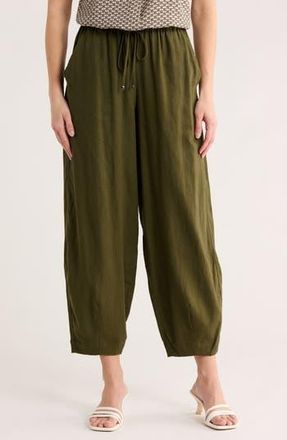 Max Studio Harem Linen Blend Pants in Olive at Nordstrom Rack, Size X-Large