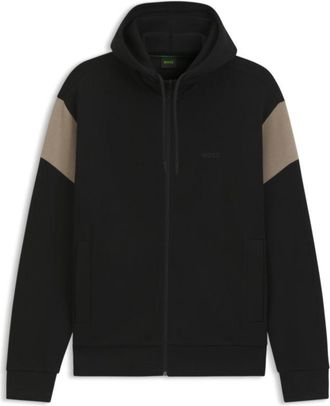 BOSS Regular-fit zip-up sweatshirt in spacer pique
