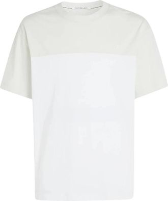 Calvin Klein Modern Colorblock T-shirt - Heren - T-shirts - Wit - M - Katoen - Tops