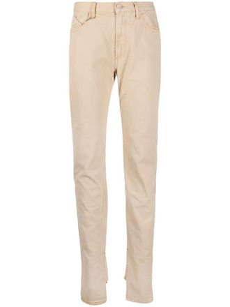 The Attico slit-hem straight-leg jeans - Neutrals