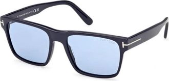 Tom Ford Calder Zonnebril - Heren - Zonnebrillen - Blauw - 55 MM - Accessoires