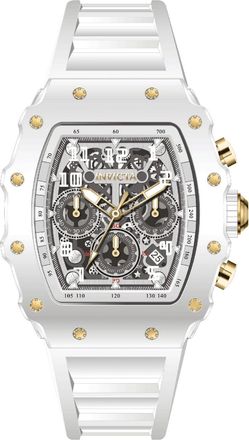 Invicta Racing 69700 Herenhorloge - Quartz Uurwerk - Acryl met Zilveren Wijzerplaat - 43 mm