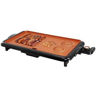 MegaChef 18.89 Inch Electric Grill and Griddle in Black with Copper Coating at Nordstrom