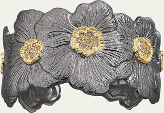Buccellati Blossom Gardenia Cuff in Burnished Silver