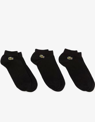 Lacoste Mens Lacoste Mens Pack of 3 Pairs of Low Sport Trainer Socks - Black/Black/Black - Size: 9/9.5/10.5/10/11