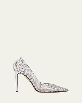 Aquazzura Lumiere Crystal Clear Evening Pumps