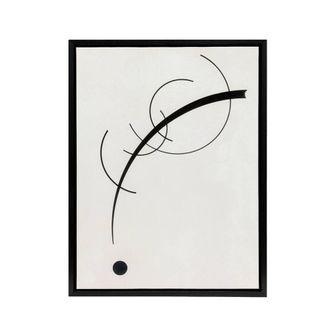 Artery8 Free Curve to the Point Wassily Kandinsky Framed Canvas Wall Art Print in White | Size: W24 x H32