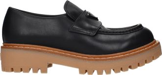 Prada Hombres Mocasines de cuero negros