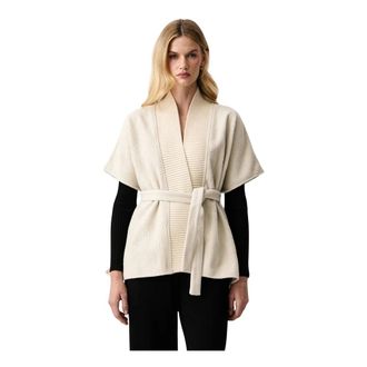 Guess 4G Logo Poncho - Dames - Jassen - Beige - Maat: ONE Size Acryl