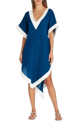 Valimare Aria High-Low Crepe de Chine Cover-up Dress in Mineral Blue at Nordstrom, Size Small
