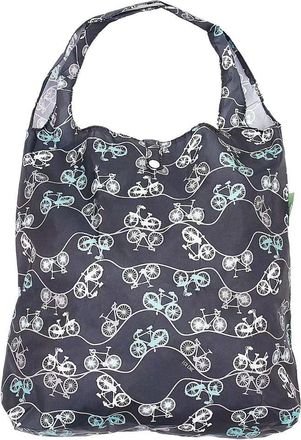 Eco Chic Lightweight Foldable Reusable Shopping Bag | Water Resistant Shopping Tote Bag | Folds Into Attached Pouch for Storage | Made from Recycled Plastic Bo