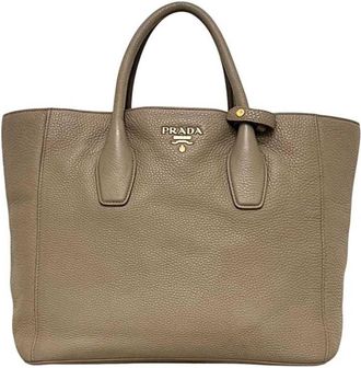 Prada Beige Leather Tote Bag (Pre-Owned)