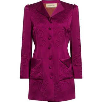 Valentino Floral Embossed Cady Blazer Dress in Violet at Nordstrom, Size 6 Us