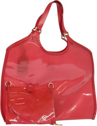 Louis Vuitton Plage Lagoon Bay Handbag Vinyl Epi Leather Red Plastic Handbag (Pre-Owned)