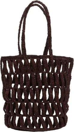 Vitamin A Salinas Raffia Bucket Bag in Chocolate Brown at Nordstrom