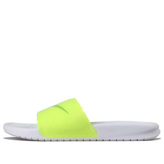 Nike Benassi JDI Print Fluorescence Yellow Slippers Volt-white CI5927-771