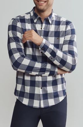 Rhone Hardy Check Flannel Button-Up Shirt in Sleet Gray Buffalo Check at Nordstrom Rack, Size Xx-Large