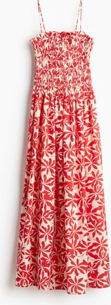 H&M Trägerkleid mit gesmoktem Oberteil - Red