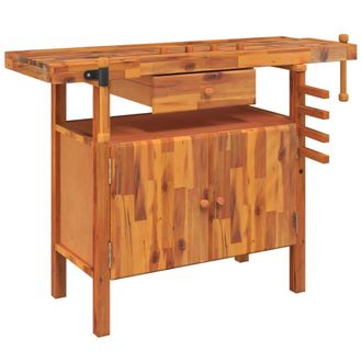 vidaXL Vidaxl - Banco Trabajo Caj&oacute;n Y Tornillos Banco Madera Acacia 124x52x83cm
