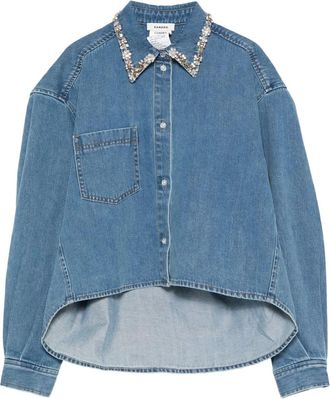 Sandro Denim blouse met verfraaide kraag - Blauw