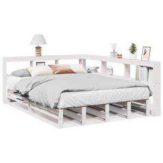 Berkfield Home Bookcase Bed without Mattress White 150x200cm Solid Wood Pine | Size: 150x200 cm