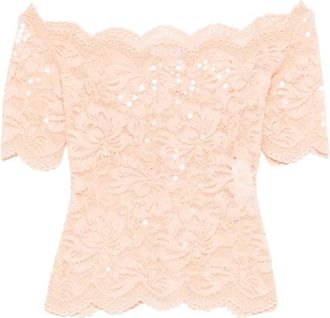 Paco Rabanne Blouses, female, Pink, Size: XS Off-Shoulder Lace Top