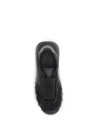 Dolce & Gabbana Womens Sneakers Leather And Lace Black-Black Trainers Black/black