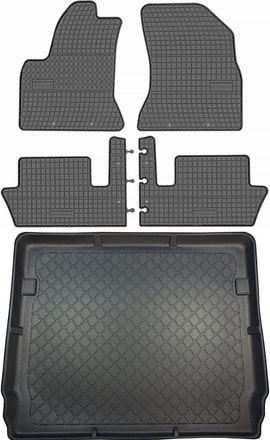 OEM Peugeot 5008 I Monovan De 05.2009 A 06.2017 Set - Alfombrillas De Goma Para Coche + Alfombrilla Para Maletero