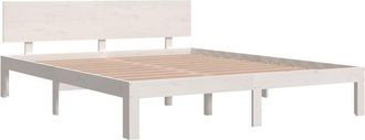 vidaXL Bed Frame without Mattress White Solid Wood Pine 160x200cm Vidaxl