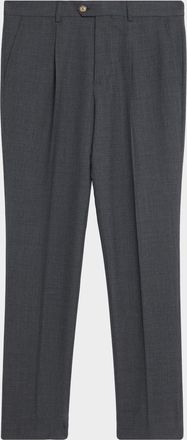 Brunello Cucinelli Mens Virgin Wool Leisure-Fit Pleated Trousers