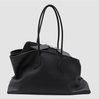 The Attico Black Leather Shoulder Bag