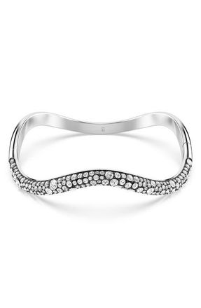 Swarovski Sublima Swarovski Crystal Wavy Cuff Bracelet in Silver/White at Nordstrom, Size Medium