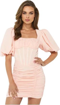 Marianna Senchina Ss 22-202D - Dames - Feestkleedjes - Oranje - M - Leer - Kleedjes