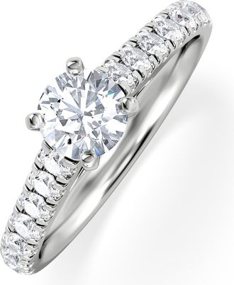 The Diamond Store Natalia Lab Diamond Engagement Side Stone Ring Platinum 0.91CT F/VS1