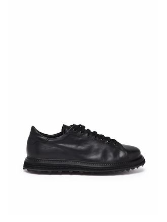 Shoto Black Leather Minimalist Sneakers