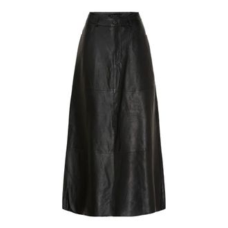 BTF-CPH Falda Larga de Cuero en L&iacute;nea A - Skirts - Mujer - Negro - XL