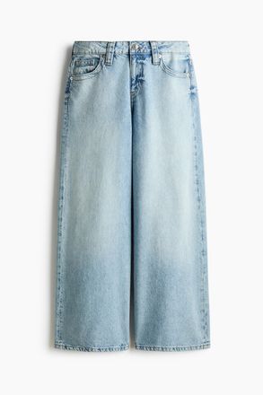 H&M Baggy Wide Low Waist Jeans - Helles Denimblau