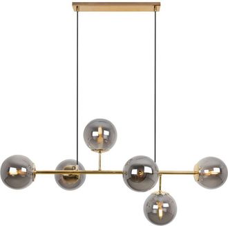 OEM L&aacute;mpara De Techo Siena Dorada 6 L&aacute;mpara Plana Grafito E14 Brazos Largos