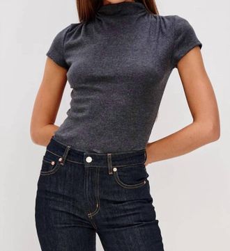Rails Isobel Mock Neck Top In Grey