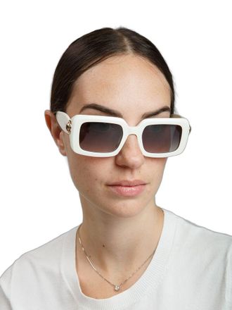 Furla SFU980 Cream Acetate Sunglasses - White