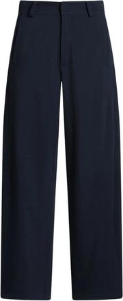 Kiton Tailored Wool and Silk Broeken - Dames - Wijde Broeken - Blauw - M - Wol - Broeken