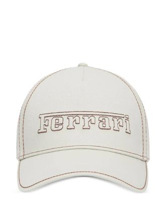 Ferrari Honkbalpet met borduurwerk - Beige