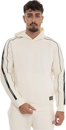 Emporio Armani Emporio Armani Ea7, Hoodies & sweatvesten, Heren, Beige, XL, Katoen, Casual Katoenen Sweatshirt voor Mannen