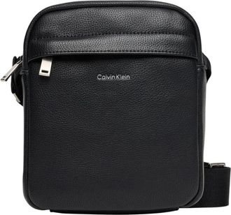 Calvin Klein Zwarte ritstas met meerdere zakken - Heren - Schoudertassen - Zwart - ONE Size - Tassen