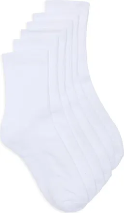 Nordstrom Everyday 3-Pack Demi Crew Socks in White at Nordstrom, Size 9-11