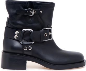 Strategia Schoenen, Dames, Zwart, 37 EU, Leer, Biker Enkellaars